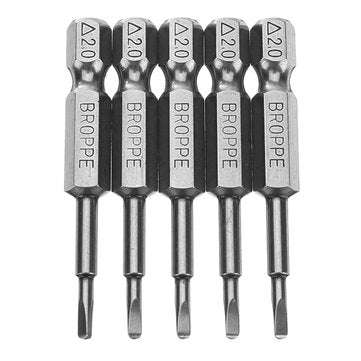 5pcs 2.0 50mm 1/4 Inch Hex Magnetic Triangle Screwdriver Bits Set
