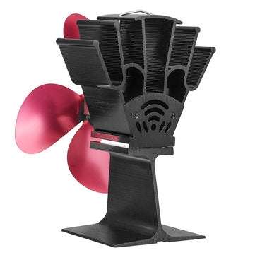 4 Blades Heat Powered Wood Stove Fan Ultra Quiet Fireplace Wood Burning Eco Fan
