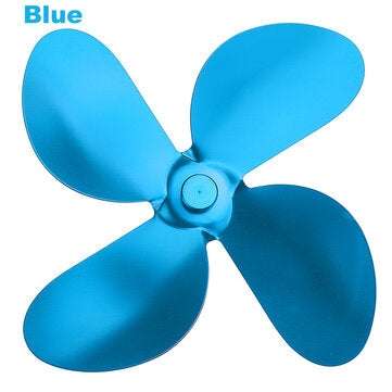 4 Fireplace Fan Blades For Thermal Fire Heater Power Wood Stove Fan Household Eco (COLOR1: BLUE)