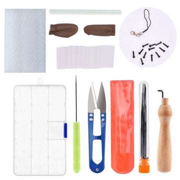 50 Color DIY Wool Felt Kit Needles Tool Set Handmade Needle Felting Mat Starter Fabric Sewing Kit w/