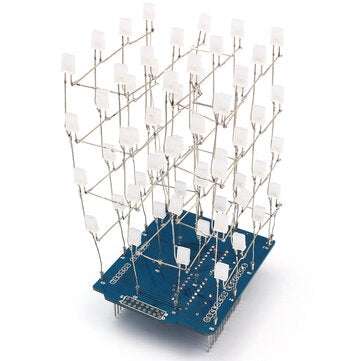 4X4X4 Blue LED Light Cube Kit 3D LED DIY Kit For Arduino Smart Electronics Led Cube Kit