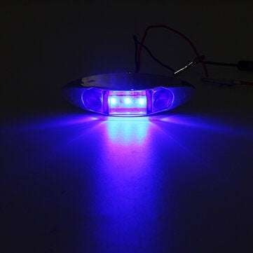 4Pcs Blue 3LED 24V Side Marker Indicator Light Clearance Lamp Truck Trailer Lorry Van