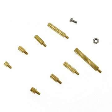 AOQDQDQD 260Pcs M2 PCB Threaded Brass Male Female Standoff Spacer Board Hex Screws Nut Assortment