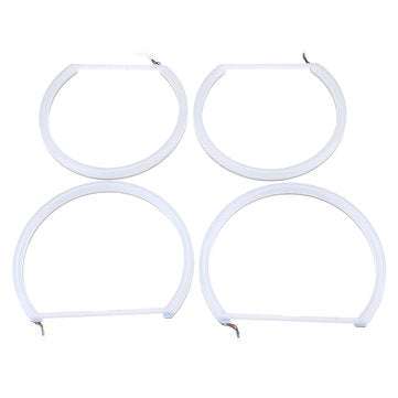 4PCS 131mm+146mm Multi-Color RGB LED Angel Eyes Halo Ring Lights Headlights with Remote Control For