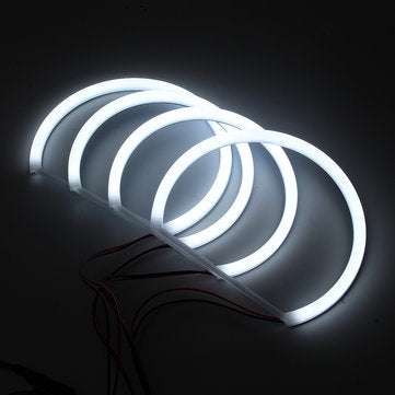 4PCS 131+146mm Cotton Light White LED Angel Eye Halo Ring Headlights For BMW E46