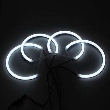 4PCS 131+146mm Cotton Light White LED Angel Eye Halo Ring Headlights For BMW E46