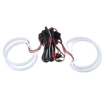 4PCS 131+146mm Cotton Light White LED Angel Eye Halo Ring Headlights For BMW E46