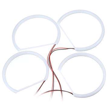 4PCS 131+146mm Cotton Light White LED Angel Eye Halo Ring Headlights For BMW E46