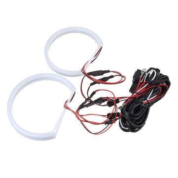 4PCS 131+146mm Cotton Light White LED Angel Eye Halo Ring Headlights For BMW E46