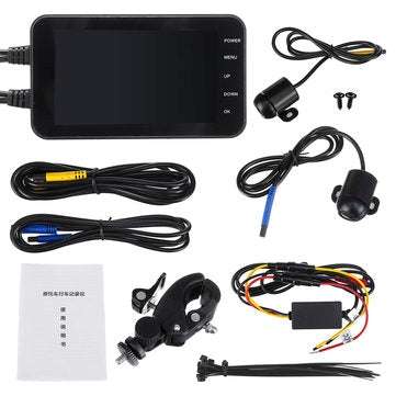 4" FHD Dual 1080P+720P 140 Motorcycle DVR WIFI Dash Waterproof Camera Video Recorder Camcorder