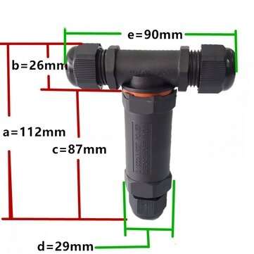 5 Pin T Shape IP68 Waterproof Electrical Connector Outdoor Cable Wire Quick Screw Connection