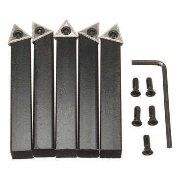 5pcs 1/2 Inch Shank Indexable Lathe Set Turning Tool Holder For TCMT16T3 Carbide Insert