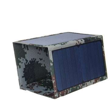 40W 5V Foldable Camouflage Solar Panel Power Bank Pack w Dual USB Waterproof for Backpack Camping