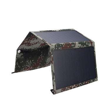 40W 5V Foldable Camouflage Solar Panel Power Bank Pack w Dual USB Waterproof for Backpack Camping