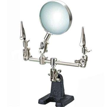 5X Third Hand Soldering Iron Stand Helping Clamp Vise Clip Magnifying Glass Tool