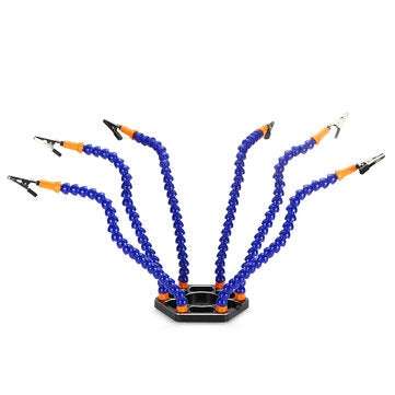 6 Claw Arms Helping Hands Tool Flexible Soldering Holder For Welding Table Clamp