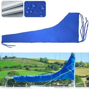 420D 8-9ft Sailboat Cover Blue Sail Cover Mainsail Boom Waterproof Protection