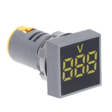3pcs Yellow 22MM AC 60-500V Voltmeter Square Panel LED Digital Voltage Meter Indicator Light