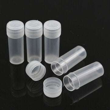 50PCS 5ml Plastic Sample Small Bottle Vial Storage Container Test Tube for Lab