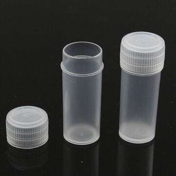 50PCS 5ml Plastic Sample Small Bottle Vial Storage Container Test Tube for Lab