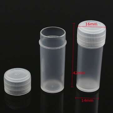 50PCS 5ml Plastic Sample Small Bottle Vial Storage Container Test Tube for Lab