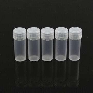 50PCS 5ml Plastic Sample Small Bottle Vial Storage Container Test Tube for Lab