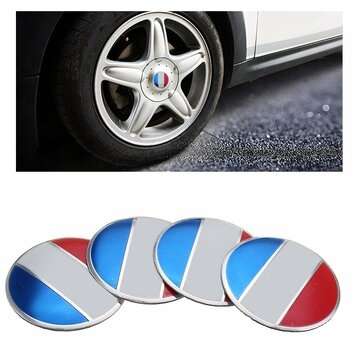 4x 56mm 3D Alloy Car Wheel Center Hub Cap Badge Flag Emblem Sticker Universal (TYPE: 4)