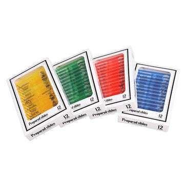 48Pcs/Set Four Colors Plastic Board Bio Slices Children`s Microscope Accessories