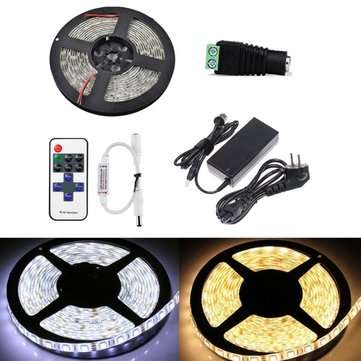 5M SMD5050 Waterproof 11 Keys Remote Control 300LEDs Strip Light+5A Adapter K... (COLOR.: PUREWHITE)