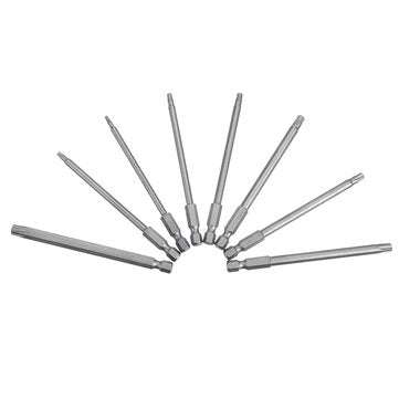 8pcs T8-T40 100mm Magnetic Torx Screwdriver Bits Set 1/4 Inch Hex Shank Screwdriver Bits