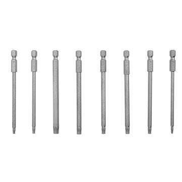 8pcs T8-T40 100mm Magnetic Torx Screwdriver Bits Set 1/4 Inch Hex Shank Screwdriver Bits