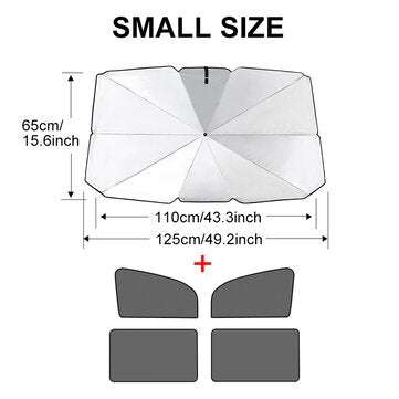 5pcs Foldable Car Windshield Sunshade Front Window Cover Sun Visor Umbrella (SIZE: S)
