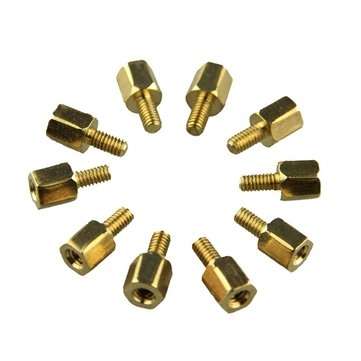 40pcs DIY Project M2.5 x 5 + 5mm Hex Brass Standoff Spacers Copper Pillar For PCB Board