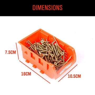 8Pcs ABS Toolbox Awall-mounted Storage Box Foldable Tray Hardware Screw Tool Organize Box Stackable