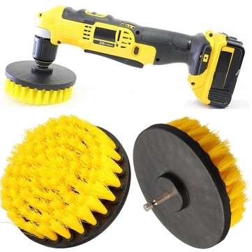 4.3 Inch Yellow Drill Cleaning Brush Powered Scrub for Shower Tub Tile Carpet