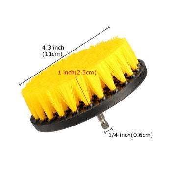 4.3 Inch Yellow Drill Cleaning Brush Powered Scrub for Shower Tub Tile Carpet