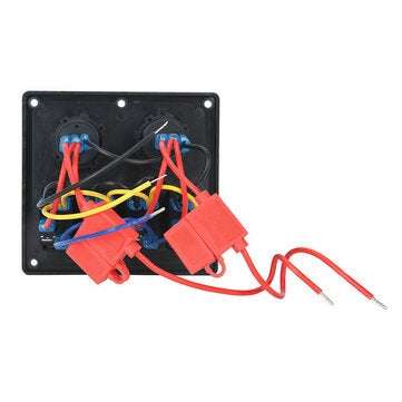 4 Gang 12/24V Switch Panel for Car Boat Marine LED Dual USB ON-OFF Toggle Rocker