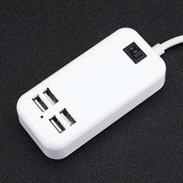 5V 3A 4 Ports USB Wall Charger AC Power Adapter 1.5M Cable ON / OFF Switch (ADAPTOR: US)
