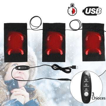 8.5W 5V 2.1A USB Heating 3 Pads 3 Gears Thermal Vest Heated Jacket Motorcycle Warm Winter