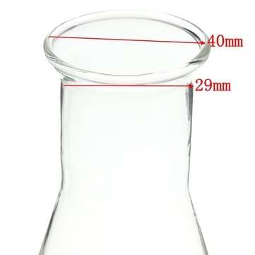 500ml 29/40 Graduated Narrow Mouth Glass Erlenmeyer Flask Conical Flask Ground Joints