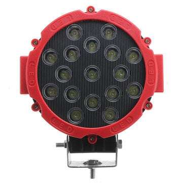 7inch 51W Round LED Work Light Fog Lamp 6000K White For 9-35V Offroad ATV Truck 4WD ... (COLOR: RED)