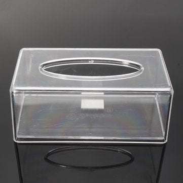 Acrylic Clear Transparent Tissue Box Cover Rectangular Holder Paper Storage Case