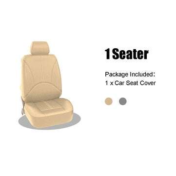4PCS Van Front Car Seat Cover Faux Leather Mat Pad Universial Cushion (COLOR.: GREY | QUANTITY: 1PC)
