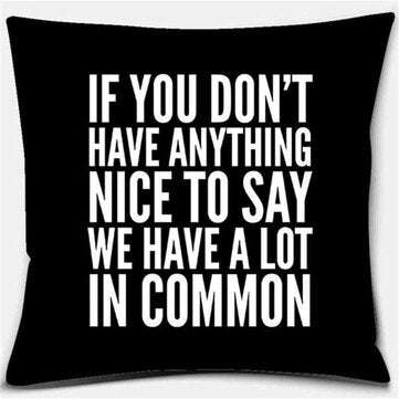 45 x 45cm Cool Black Linen Throw Pillow Couch Case Home Sofa Cushion Cover Phrases ... (TYPE: TYPE7)