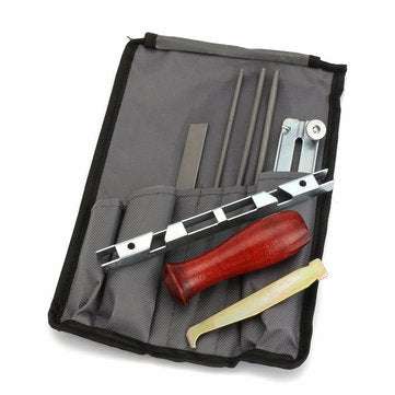 8pcs Chain Saw Sharpening Kit File Depth Gauge File Board Slot Cleaner Wooden Handle