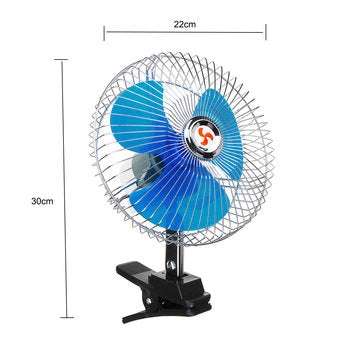 8 Inch 12V Portable Vehicle Auto Car Fan Oscillating Car Auto Clip-On Cooling Fan