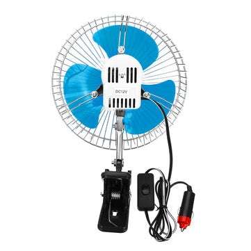 8 Inch 12V Portable Vehicle Auto Car Fan Oscillating Car Auto Clip-On Cooling Fan