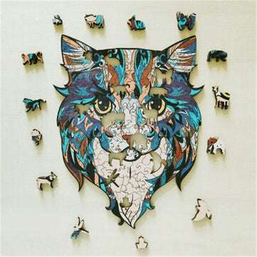 A3/A4/A5 Unique Shape Wooden Cat Puzzle Toy Jigsaw Pieces Mysterious Early Education P... (SIZE: A5)