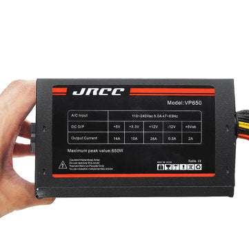 650W Gaming PC ATX Power Supply PFC Silent Fan 4-PIN for Desktop Computer