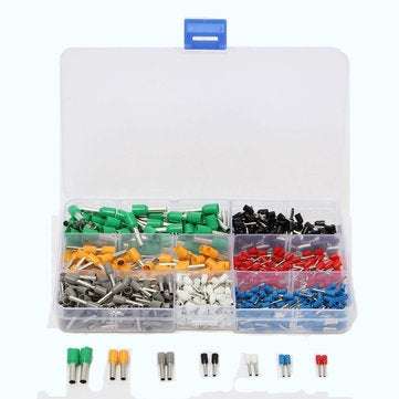 600Pcs Insulated Cord End Terminal Boots Lace Cooper Ferrules Kit Set Wire Copper Crimp Connector